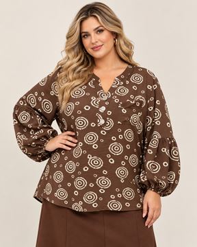 Immagine di RELAXED FIT BLOUSE WITH CIRCULAR PRINT AND A BUTTONE COLLAR